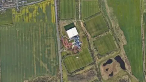 Google An aerial view of Sunderland AFC's training facility which is surrounded by fields 