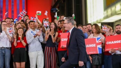 Sir Keir Starmer with supporters