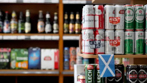 Alcohol for sale in an Edinburgh off-licence 