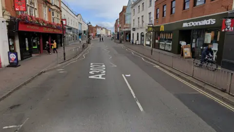 A google street view shot of Taunton's East Street where the crash took place