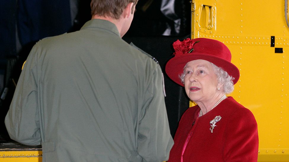 The Queen was shown around RAF Valley in 2011 by grandson Prince William