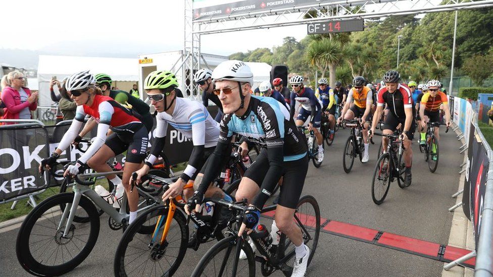 Cyclists at Gran Fondo Isle of Man