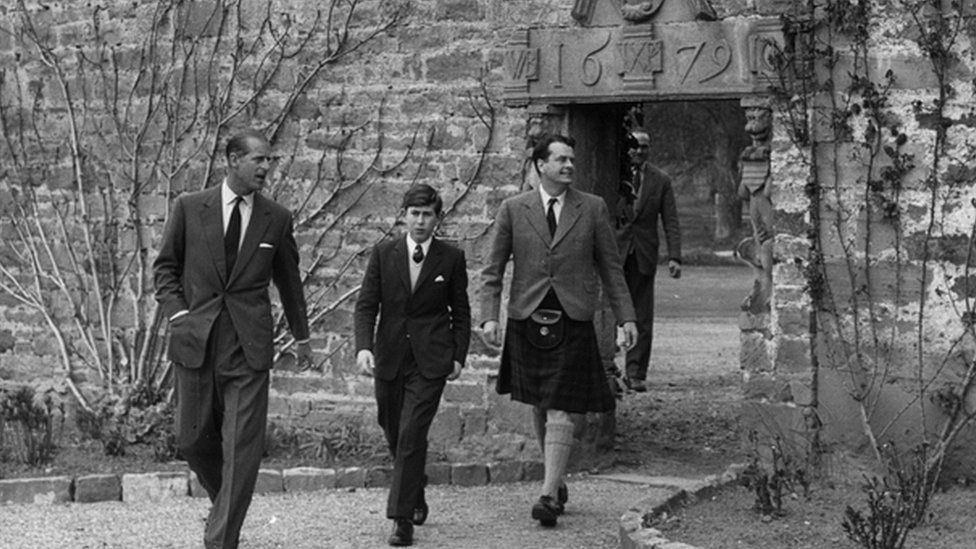 A young Prince Charles arrives for his first term at Gordonstoun school in 1962
