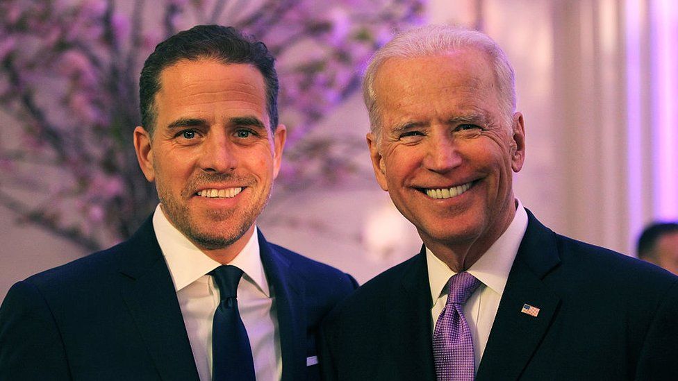 Hunter Biden (left) with his father, current US President Joe Biden