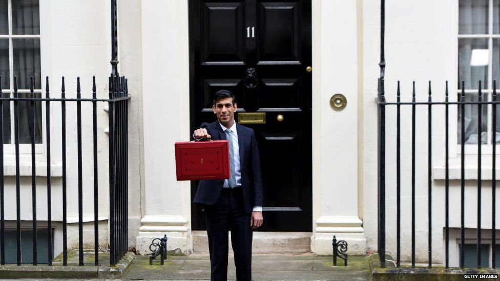 Rishi Sunak outside the chancellor's residence, number 11 Downing Street