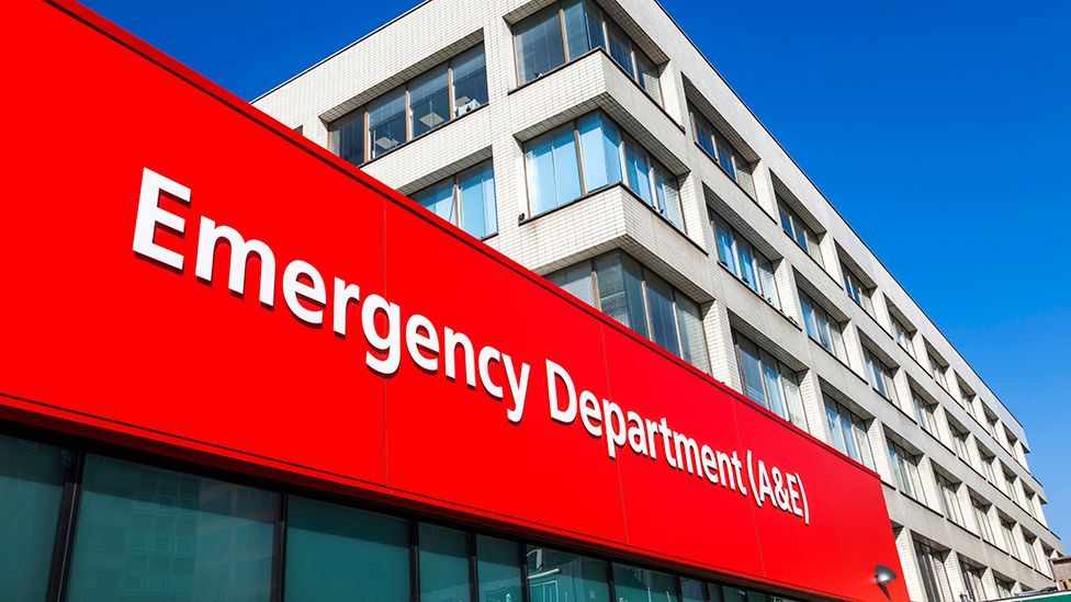 A&E sign outside St Thomas' Hospital in London