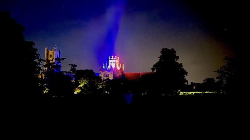 Ely Cathedral with illuminations