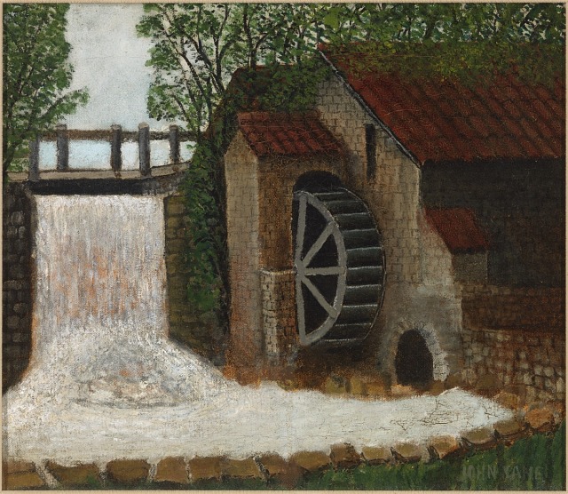 John Kane, The Old Mill, ca. 1930, oil on canvas, Smithsonian American Art Museum, Gift of Josh Feldstein, 2017.35.1