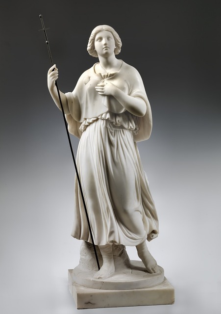 Thomas Crawford, Christian Pilgrim in Sight of Rome, 1847, marble and bronze, Smithsonian American Art Museum, Gift of William and Abigail Gerdts, 2017.37.1