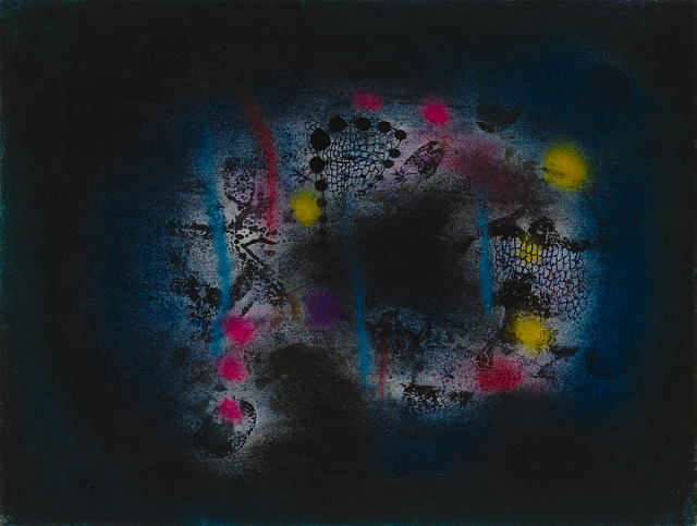 Yayoi Kusama, Forlorn Spot, 1953, watercolor, pastel, ink on paper, Smithsonian American Art Museum, Gift of Mr. and Mrs. John A. Benton and The Joseph and Robert Cornell Memorial Foundation, 2019.32.4