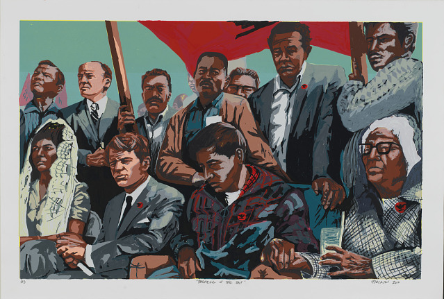 Carlos Francisco Jackson, Breaking the Fast, 1968, 2012, screenprint on paper, Smithsonian American Art Museum, Gift of Drs. Harriett and Ricardo Romo, 2019.50.2, © 2012, Carlos Francisco Jackson