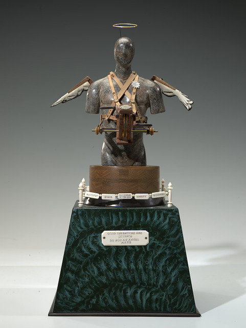 Roy Superior, Patent Model for a Good Life, 1995, soap stone, ebony, rosewood, polychrome, leather, silver, brass, and bone, Smithsonian American Art Museum, Gift of the Kohler Foundation, Inc., 2019.7.3