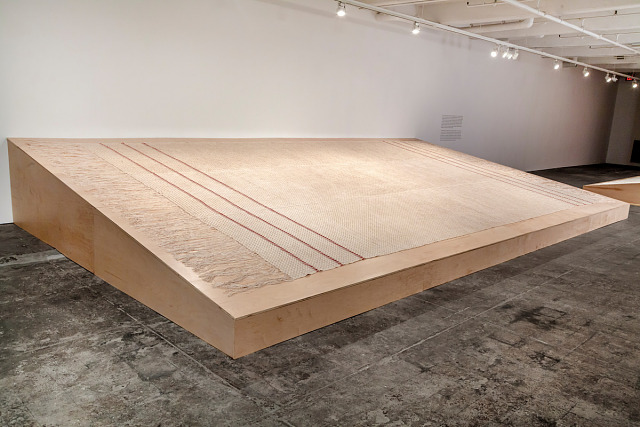 Sonya Clark, Monumental, 2019, woven linen with madder dye and tea stain, Smithsonian American Art Museum, Museum purchase through the American Women's History Initiative Acquisitions Pool, administered by the Smithsonian American Women's History Initiative, the Luisita L. and Franz H. Denghausen Endowment, and the Kenneth R. Trapp Acquisition Fund, 2022.13, © 2019, Sonya Y.S. Clark