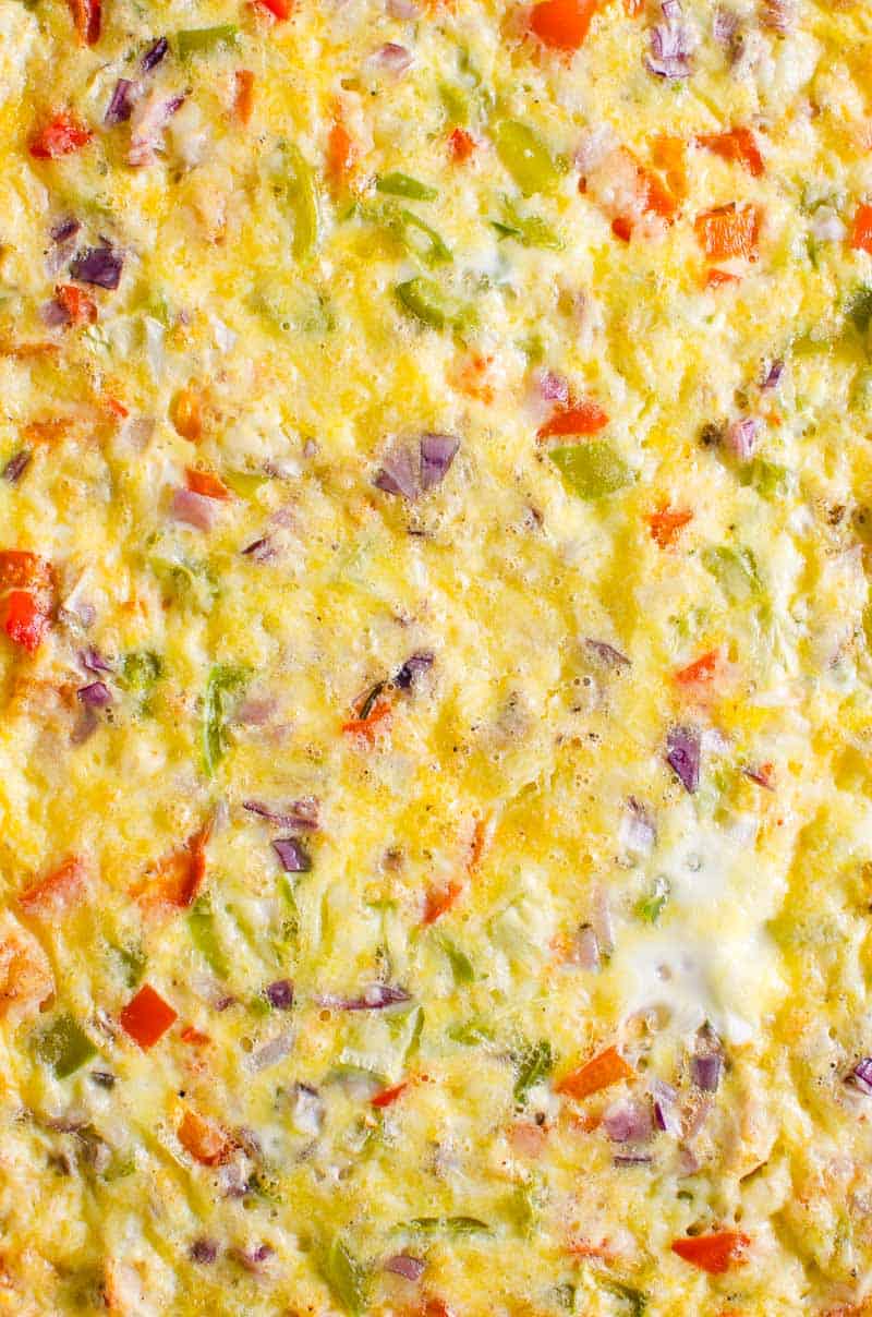 Closeup of healthy breakfast casserole.