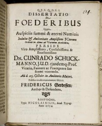 Dissertatio De Foederibus