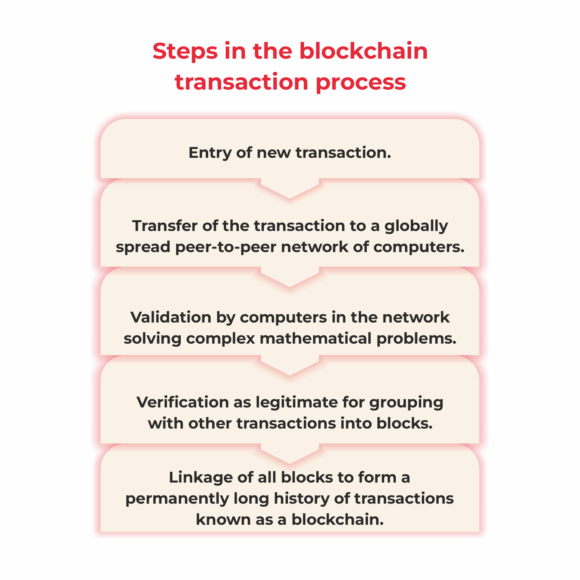 Steps in the blockchain transaction process