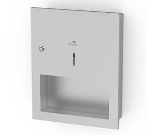 Silver Stainless Steel Recessed Panel With Paper Dispenser 
