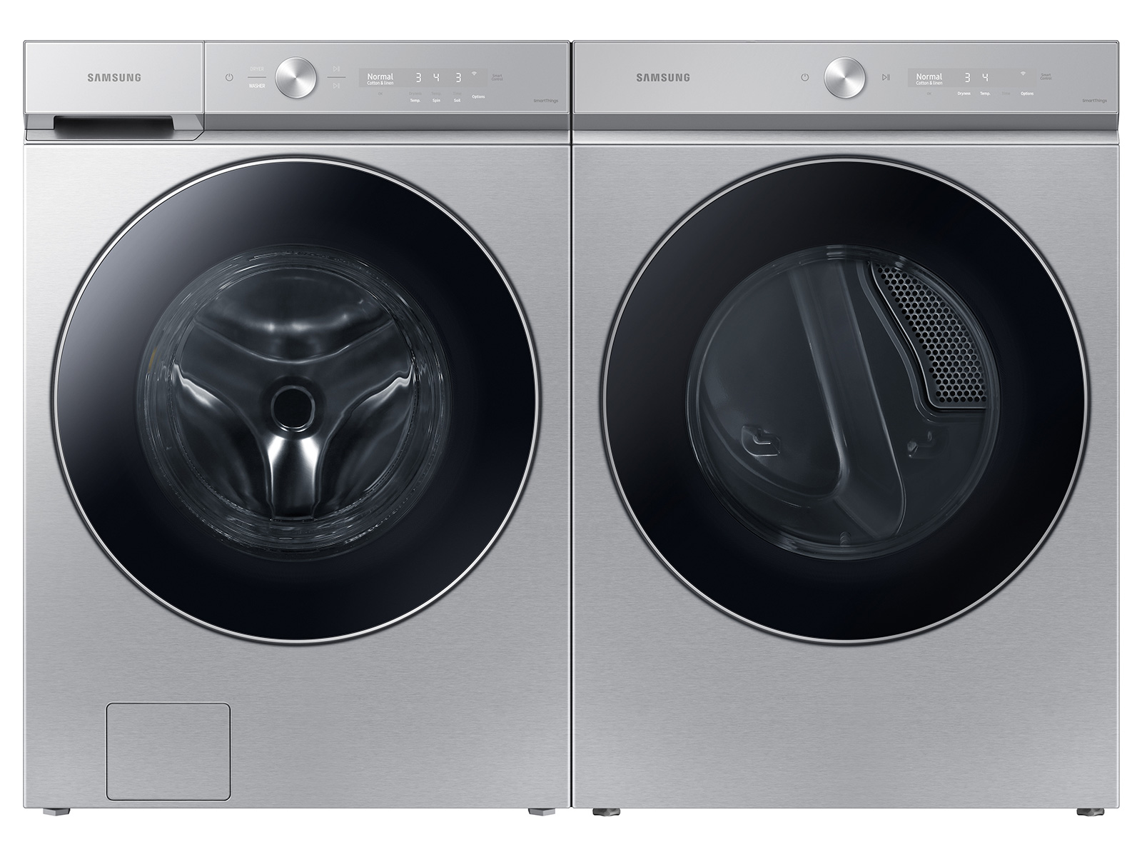 Thumbnail image of Bespoke Ultra Capacity AI Front Load Washer and Electric Dryer in Silver Steel