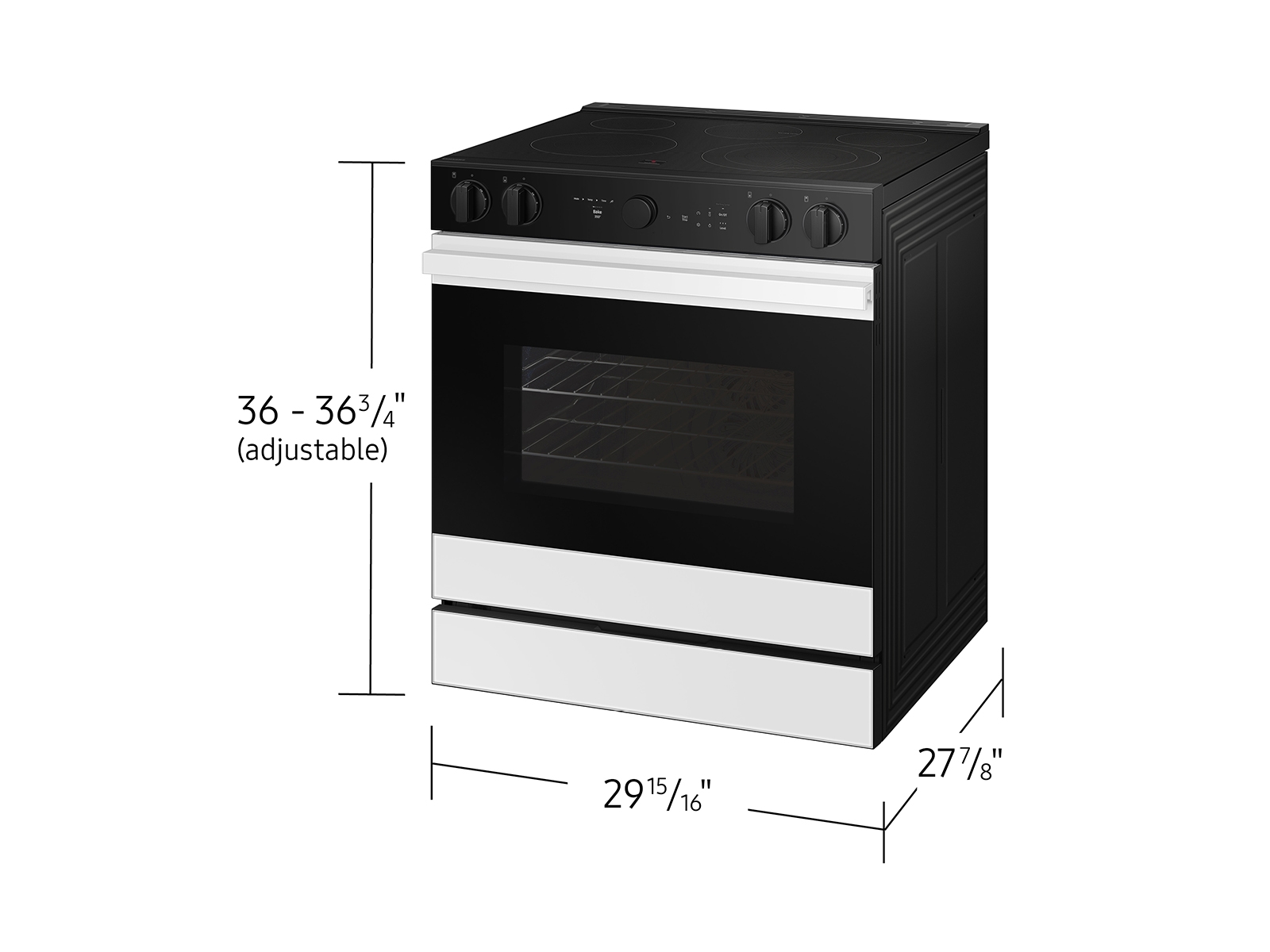 Thumbnail image of Bespoke 6.3 cu. ft. Smart Slide-In Electric Range with Smart Oven Camera & Illuminated Precision Knobs in White Glass