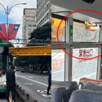 快訊》工地吊臂突墜落！北市公車停紅燈「當場遭砸」玻璃碎裂　恐怖畫面曝光