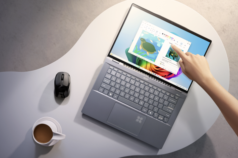 Acer首款微軟AI助理Copilot+ PC  《Swift 14 AI》搭載Snapdragon X系列平台 正式開放預購。（圖／Acer）