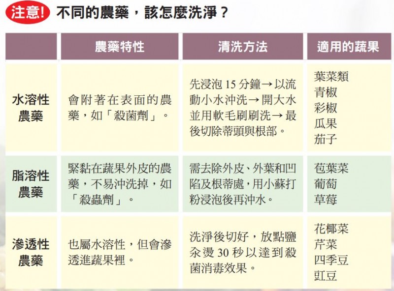 各類蔬菜清洗方法。（圖／蘋果屋提供）