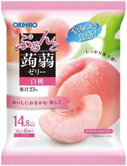 Orihiro Plandu Purun and Konjac Jelly (white peach 20g x 6 pieces)