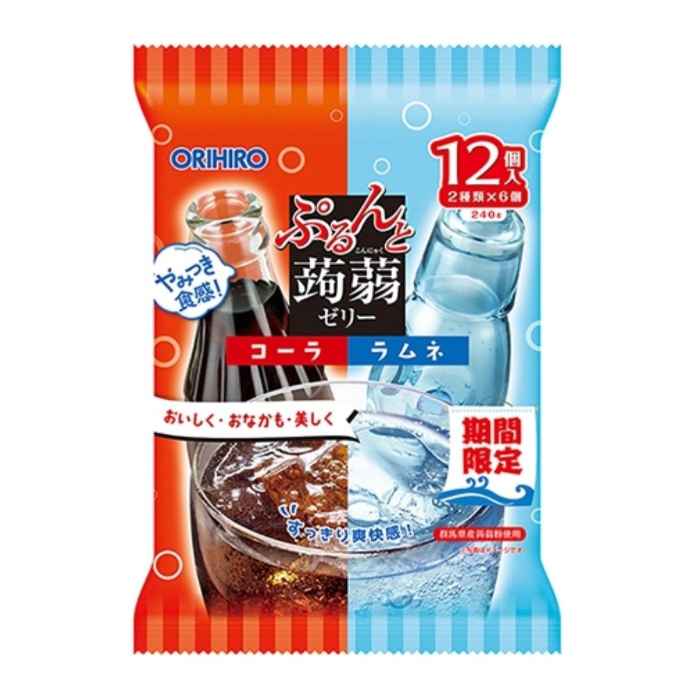 Purunto Konnyaku Jelly Pouch Cola + Ramune 20g x 12 pieces