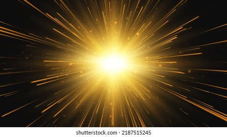 Abstract star or sun. Explosion effect. Fast motion effect. Vector background