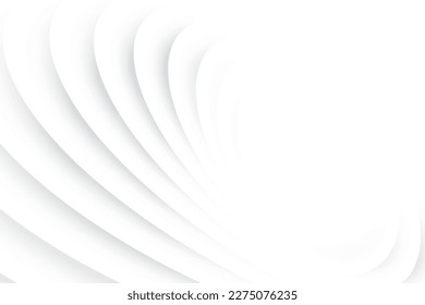 Abstrakte, weiße und graue Farbe, moderne Design-Streifen Hintergrund mit geometrischer Rundform. Vektorgrafik.