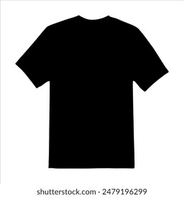 Schwarze T-Shirt-Silhouette isoliert auf weißem Hintergrund. T-Shirt-Icon Vektorillustration Design.