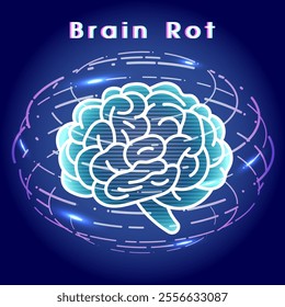 Brain Rot: The Impact on Young Adult Mental Health. 
Low-Quality Online Content.A visual commentary on the decline of critical thinking due to overexposure to low-quality social media content.