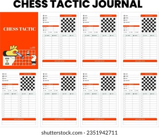 Chess tactic journal, template, game notebook, low content book,