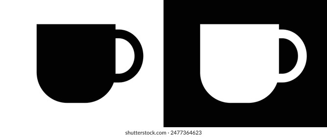 coffee cup icon, simple vector design, black and white icon.