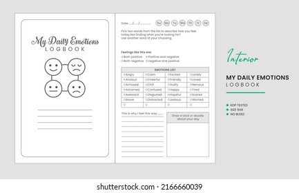 My Daily Emotions Log Book Interior Template