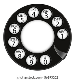 telephone numbers, abstract disk against white background; vector art illustration