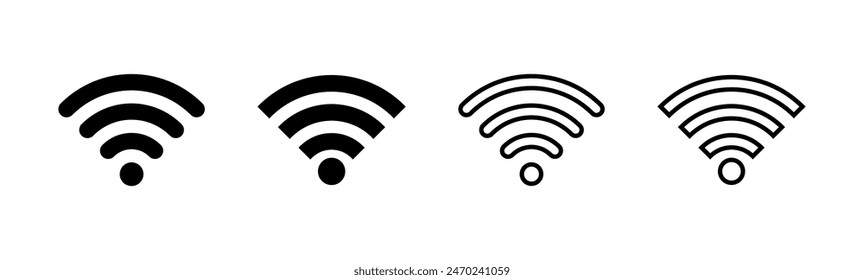 Wifi icon set. signal vector icon. Wireless  icon vector