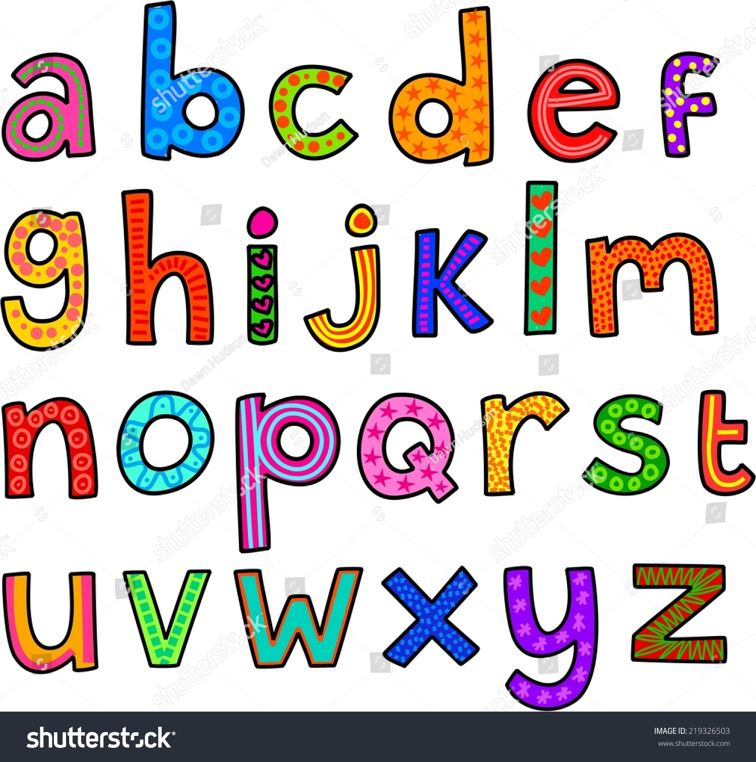 Alphabet Doodles Stock Photo 219326503 : Shutterstock