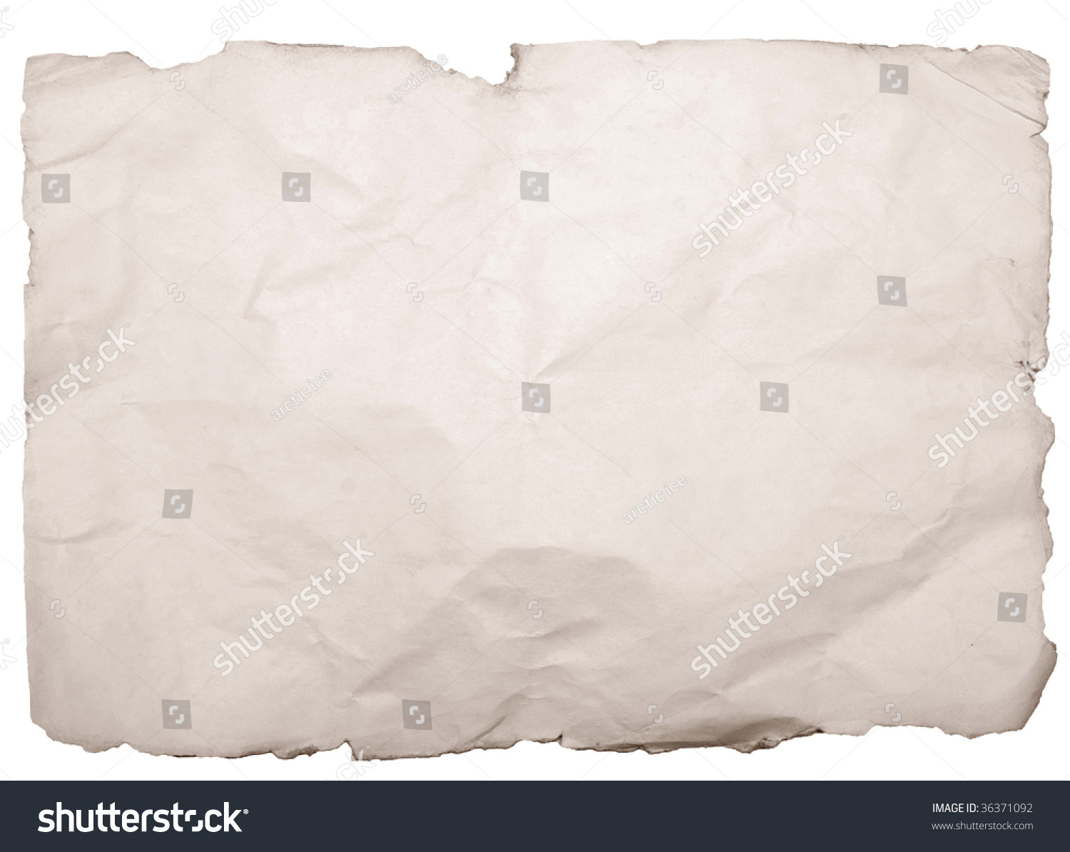 Old Paper With Rough Edges Isolated On White Stock Photo 36371092 ...