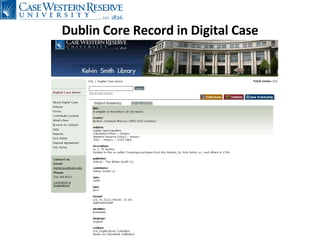 Dublin Core Record in Digital Case 