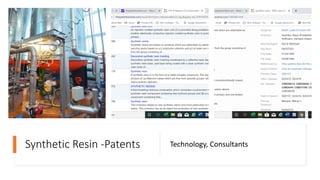 Synthetic Resin -Patents Technology, Consultants
 