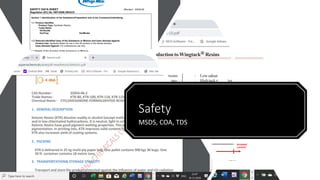 Safety
MSDS, COA, TDS
 