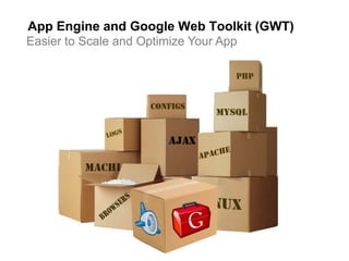 App Engine and Google Web Toolkit (GWT)
Easier to Scale and Optimize Your App
 