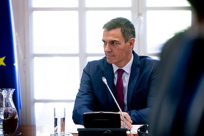 El presidente del Gobierno, Pedro Sánchez, durante un encuentro en el Palacio de la Moncloa, el 13 de septiembre en Madrid.