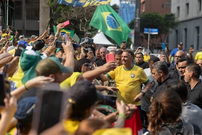 El expresidente brasileño Jair Bolsonaro durante una movilización en São Paulo, el 7 de septiembre de 2024.