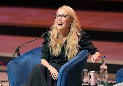 Gillian Anderson en el evento de lanzamiento de su nuevo libro, 'Want', en el Royal Festival Hall del Southbank Centre, en Londres, el 1 de septiembre de 2024.