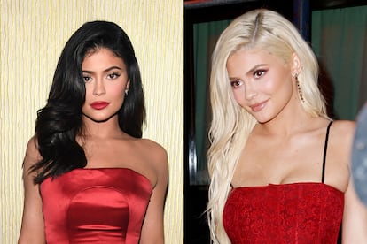 Kylie Jenner. Formando parte del 'klan' más famoso de la actualidad, las Kardashian, los cambios de 'look' forman parte del día a día de la menor de las hermanas. En agosto de 2018 se la podía ver de rubio platino y, solo unos meses más tarde, en febrero de 2019, aparecía de nuevo con un intenso moreno.