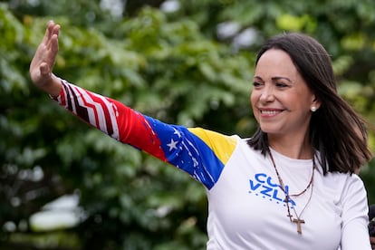 La líder opositora María Corina Machado, durante una de las concentraciones públicas en Caracas.