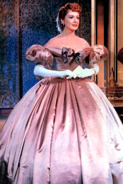 Deborah Kerr con traje de Irene Sharraff en El rey y yo.