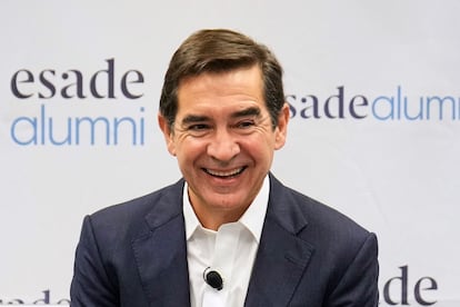 El presidente de BBVA, Carlos Torres Vila, en una conferencia en la escuela de negocios Esade de Barcelona, este martes.